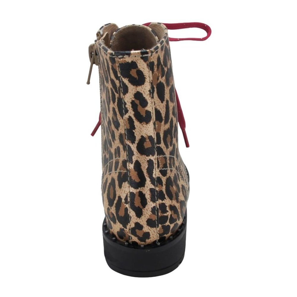 Pop Girls Lukas Lace Up Boots LEOPARD - Picture 4 of 6